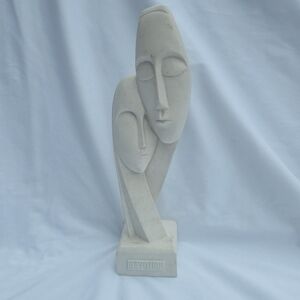 Devotion Cycladic Art Handmade Reproduction Greek Alabaster Twin Head Sculpture